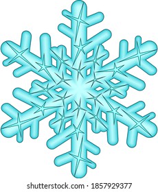 Snowflake on a white background. Illustration of snowflake for decorations.