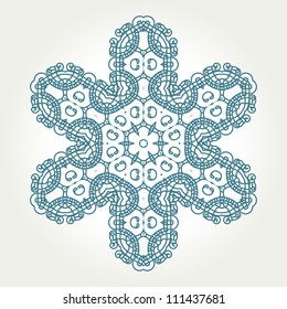 Snowflake on a white background, Ornamental round seamless lace pattern, element for design, vector illustration