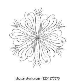 snowflake on white backgroun.Style Design for Labels, Badges and Icons, Flyer.Decorative element of pattern, print.