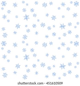 snowflake on winter gray sky background. Christmas vector pattern design for backdrop.