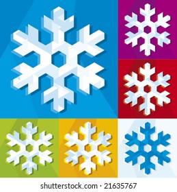 Snowflake. Only global colors. CMYK. Easy color changes.
