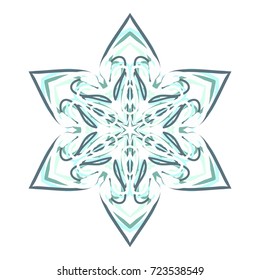 Snowflake from openwork lines. Element of ornaments for the New Year and Christmas.