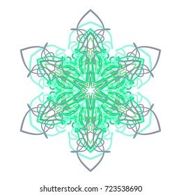 Snowflake from openwork lines. Element of ornaments for the New Year and Christmas.