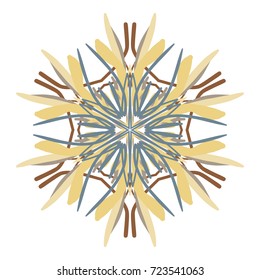 Snowflake from openwork lines. Element of ornaments for the New Year and Christmas.