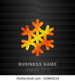 Snowflake Orange, Yellow and Black silk fashion premium icon / Logo