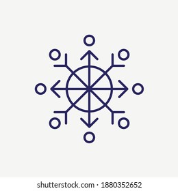 Snowflake Ornament Decoration Line Vector Icon
