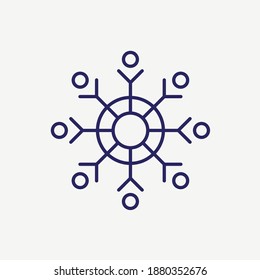 Snowflake Ornament Decoration Line Vector Icon