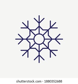 Snowflake Ornament Decoration Line Vector Icon