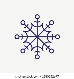Snowflake Ornament Decoration Line Vector Icon