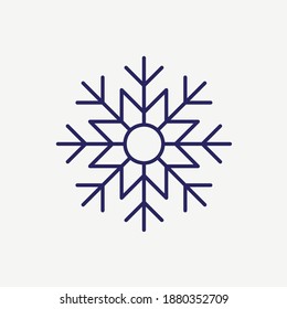 Snowflake Ornament Decoration Line Vector Icon
