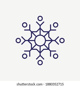 Snowflake Ornament Decoration Line Vector Icon