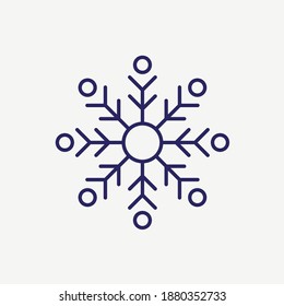 Snowflake Ornament Decoration Line Vector Icon