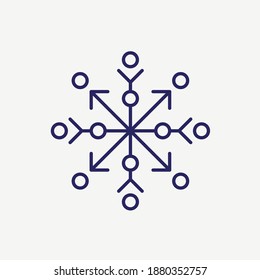 Snowflake Ornament Decoration Line Vector Icon