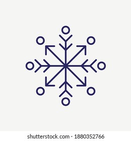 Snowflake Ornament Decoration Line Vector Icon