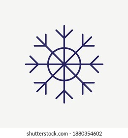 Icono del vector de la línea de decoración de adornos de copo de nieve