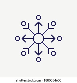 Snowflake Ornament Decoration Line Vector Icon
