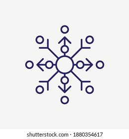 Snowflake Ornament Decoration Line Vector Icon