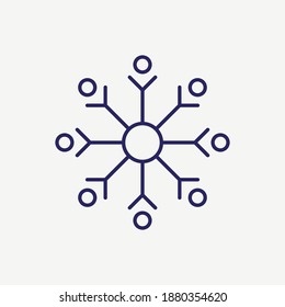 Snowflake Ornament Decoration Line Vector Icon
