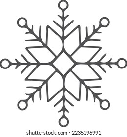 Snowflake Ornament icon, decorations elements symbol black vector