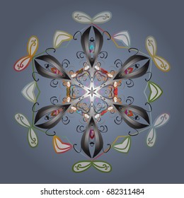 Snowflake ornament isolated. Snowflake ornament. Snowflake ornament on a gray background. Vector illustration.
