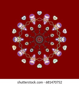 Snowflake ornament isolated. Snowflake ornament on a red background. Snowflake ornament Vector illustration.