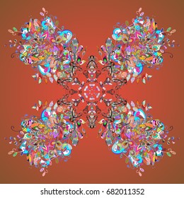 Snowflake ornament object. Snowflake ornament on a light brown background. Snowflake ornament Vector illustration.