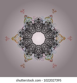 Snowflake ornament on a neutral, gray and green colors. Snowflake ornament Vector illustration. Cute ornament object. Snowflake isolated.