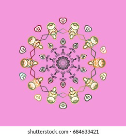 Snowflake ornament on a pink background. Snowflake ornament object. Snowflake ornament isolated.