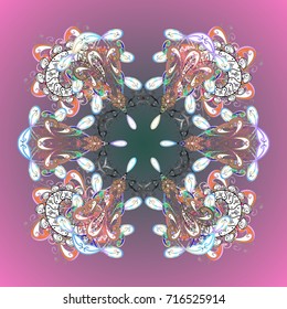 Snowflake ornament on a pink background. Snowflake ornament Vector illustration. Snowflake ornament object.