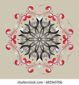 Snowflake ornament Vector illustration. Snowflake ornament isolated. Snowflake ornament on a beige background.