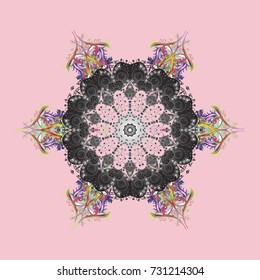 Snowflake ornament Vector illustration. Snowflake ornament isolated. Snowflake ornament on a neutral, gray and pink colors.