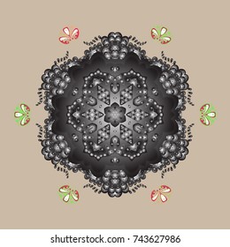 Snowflake ornament Vector illustration. Snowflake ornament isolated. Snowflake ornament on a colored background.