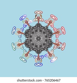 Snowflake ornament Vector illustration. Snowflake isolated. Cute ornament object. Snowflake ornament on a neutral, gray and white colors.