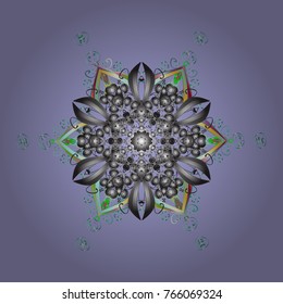 Snowflake ornament Vector illustration. Snowflake isolated. Cute ornament object. Snowflake ornament on a neutral, gray and green colors.