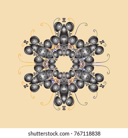 Snowflake ornament Vector illustration. Snowflake isolated. Cute ornament object. Snowflake ornament on a beige, gray and brown colors.