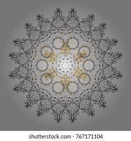 Snowflake ornament Vector illustration. Snowflake isolated. Cute ornament object. Snowflake ornament on a gray, beige and neutral colors.
