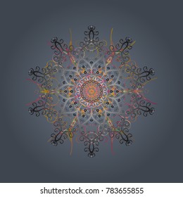 Snowflake ornament Vector illustration. Snowflake isolated. Cute ornament object. Snowflake ornament on a neutral, gray and pink colors.