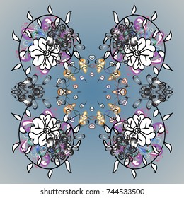Snowflake ornament Vector illustration. Mandala isolated. Snowflake ornament object. Snowflake ornament on a blue background.