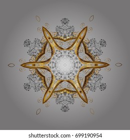 Snowflake ornament Vector illustration. Snowflake ornament on a gray background. Mandala isolated.