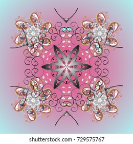 Snowflake ornament Vector illustration. Snowflake ornament on a pink and blue background.