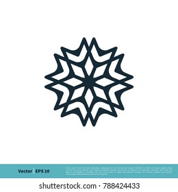Snowflake Ornamental Icon Vector Logo Template Illustration Design. Vector EPS 10.