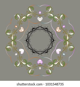 Snowflake ornamental pattern. Snowflakes background. Vector illustration. Flat design with abstract snowflakes isolated on background. Snowflakes pattern.