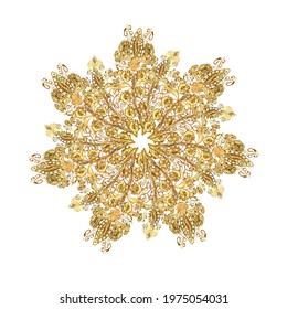 Snowflake ornamental pattern. Snowflakes background. Vector illustration. Snowflakes pattern. Flat design of snowflakes isolated on colorful background.