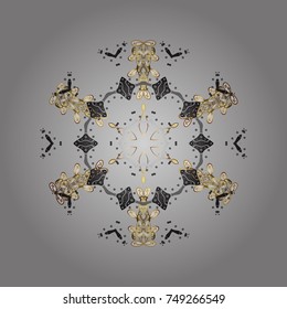 Snowflake ornamental pattern. Snowflakes background. Vector illustration. Flat design of snowflakes isolated on colorful background. Snowflakes pattern.