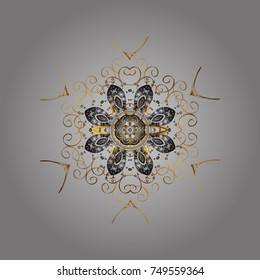 Snowflake ornamental pattern. Snowflakes pattern. Snowflakes background. Flat design with abstract snowflakes isolated on background. Vector illustration.