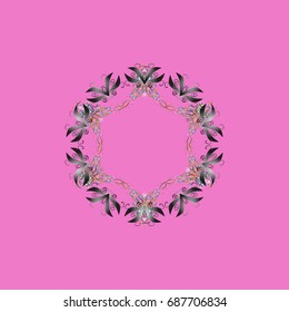 Snowflake ornamental pattern. Vector illustration. Snowflakes background. Snowflakes pattern. Flat design of snowflakes isolated on colorful background.