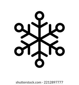 Icono de contorno de copo de nieve. Gráficos vectoriales
