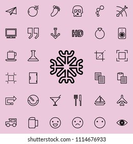 snowflake outline icon. Detailed set of minimalistic line icons. Premium graphic design. One of the collection icons for websites, web design, mobile app on colored background