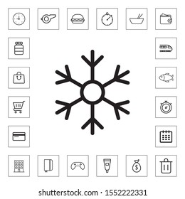 Snowflake outline icon illustration isolated vector sign symbol