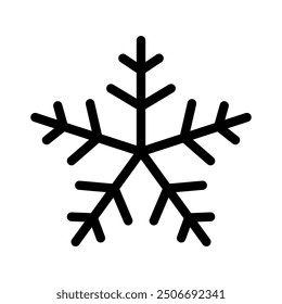Snowflake outline icon isolated on transparent background. Editable stroke vector element for Christmas and New Year design.	